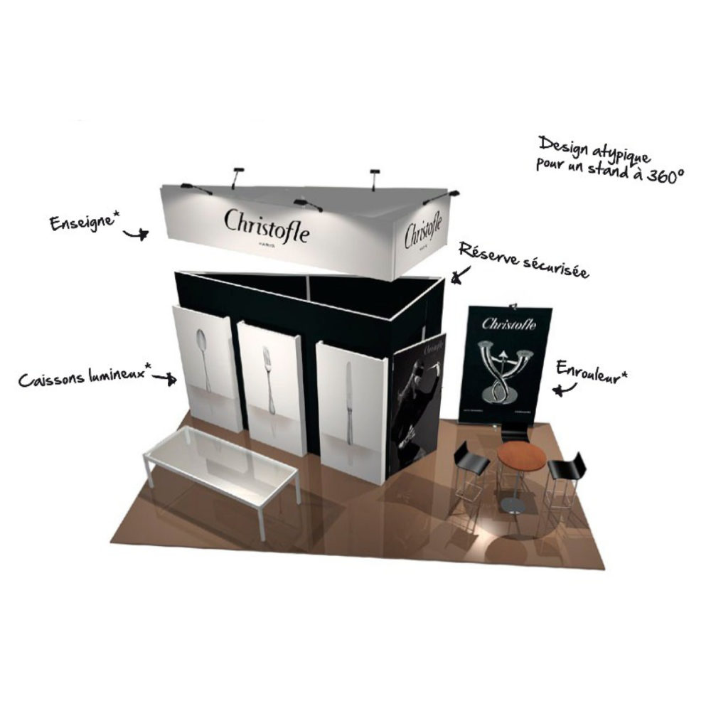 stand exposition avec enseigne