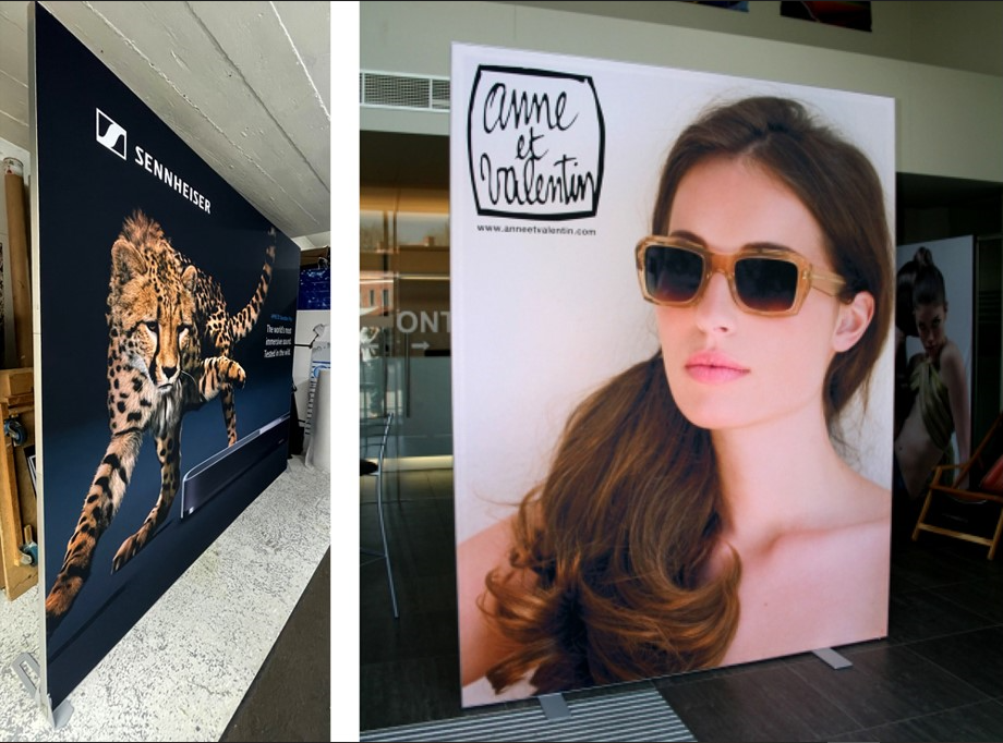 Cadre tissu autoporté S’com Services