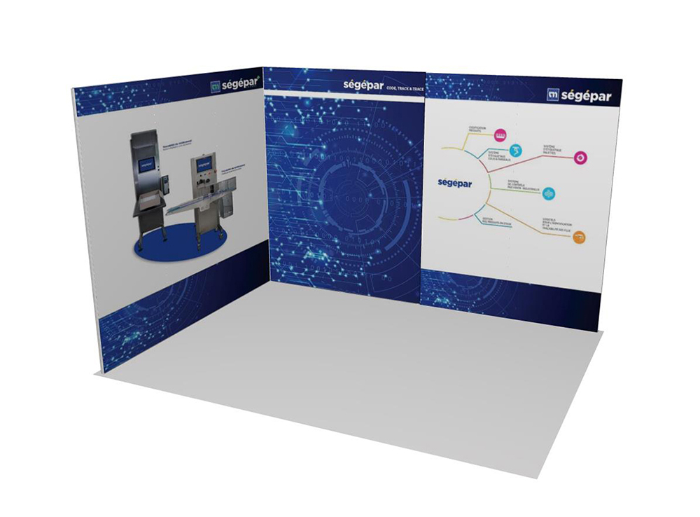 Stand pré-monté cadre tissu S’com Services