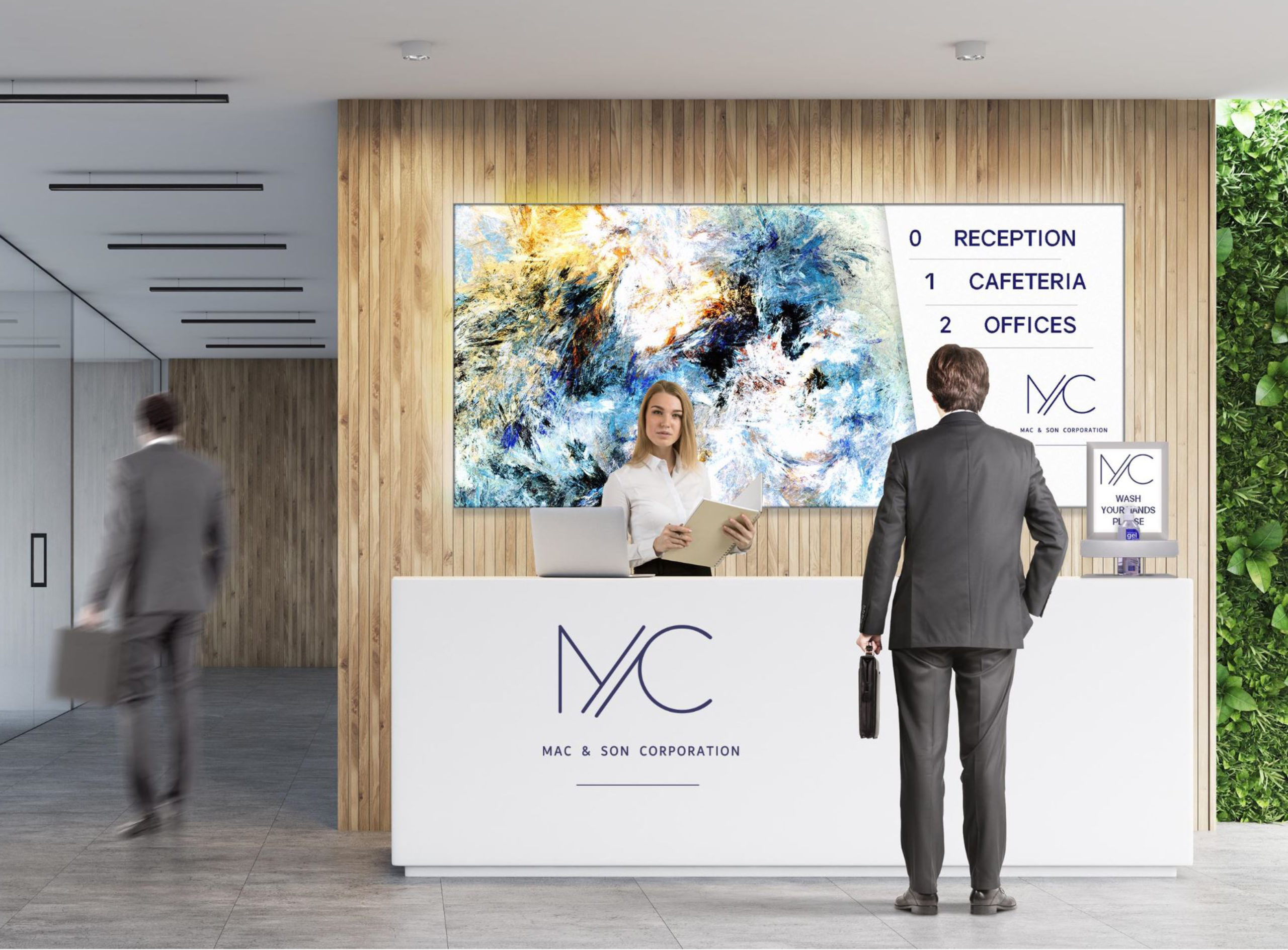 Caisson lumineux sur-mesure hall d’entrée