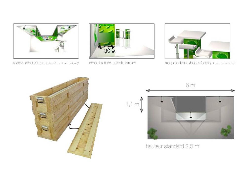 Stand pré-monté 18m2 avec îlot S’com Services