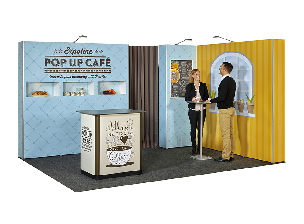 Stand 16m² pré-monté pliable S’com Services