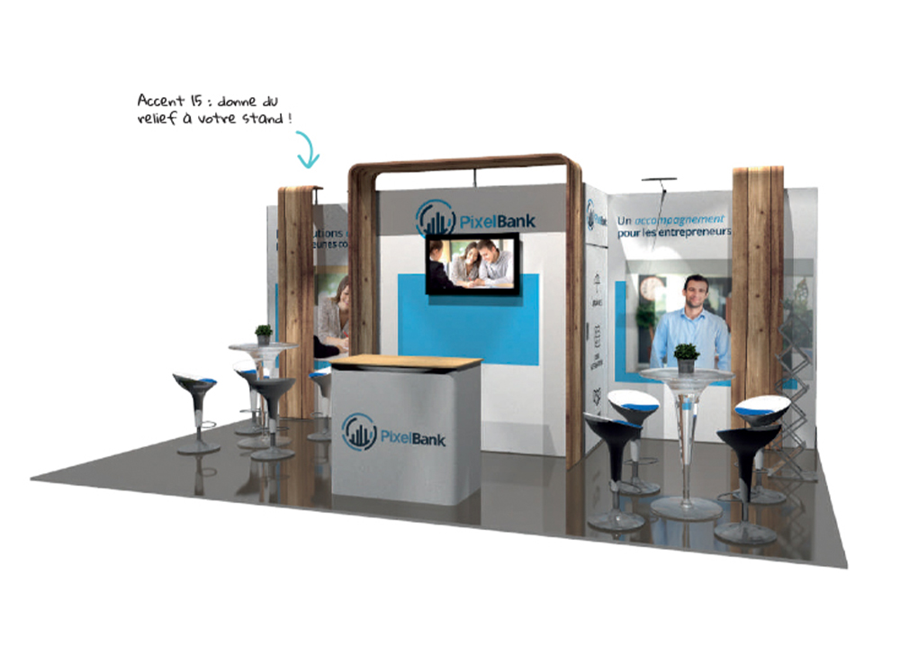 Modélisation 3D stand modulaire S’com Services