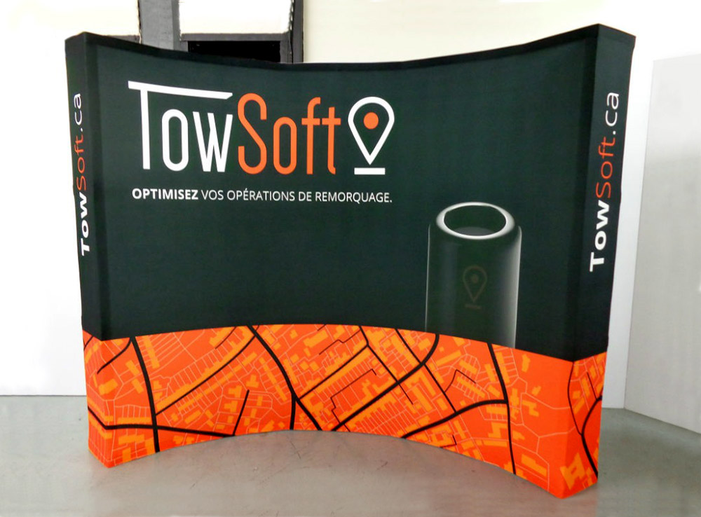 Stand parapluie courbe tissu S’com Services