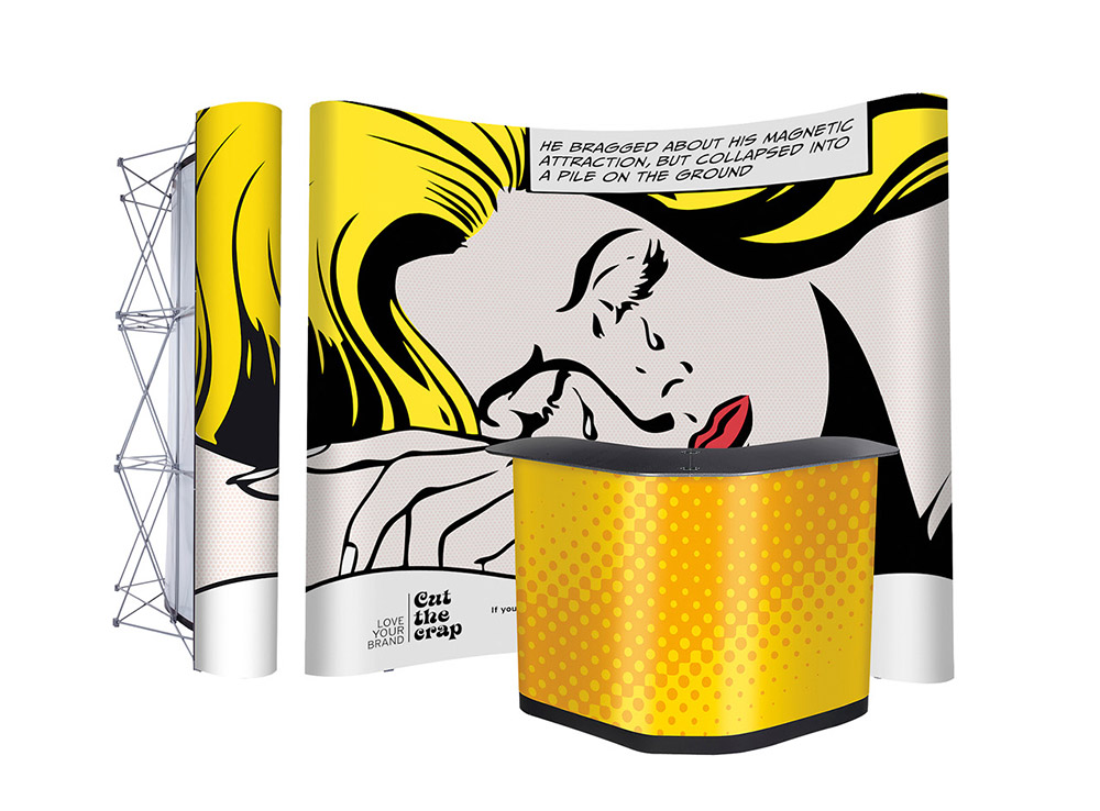 Stand parapluie magnétique avec comptoir S’com Services