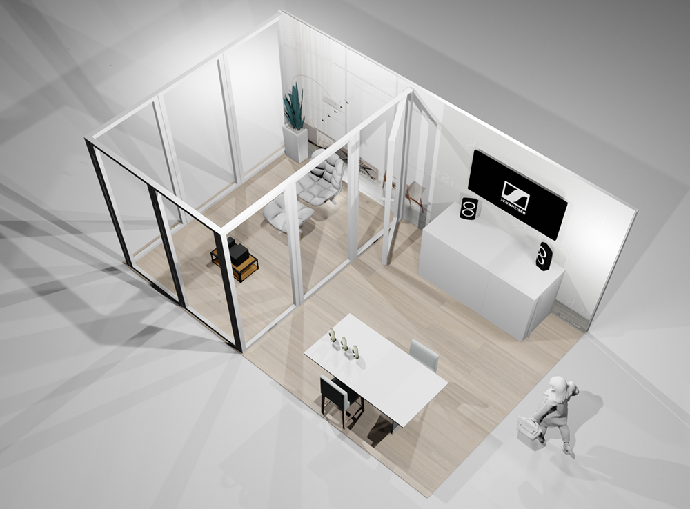 Maquette 3D Stand pré-monté S’com Services