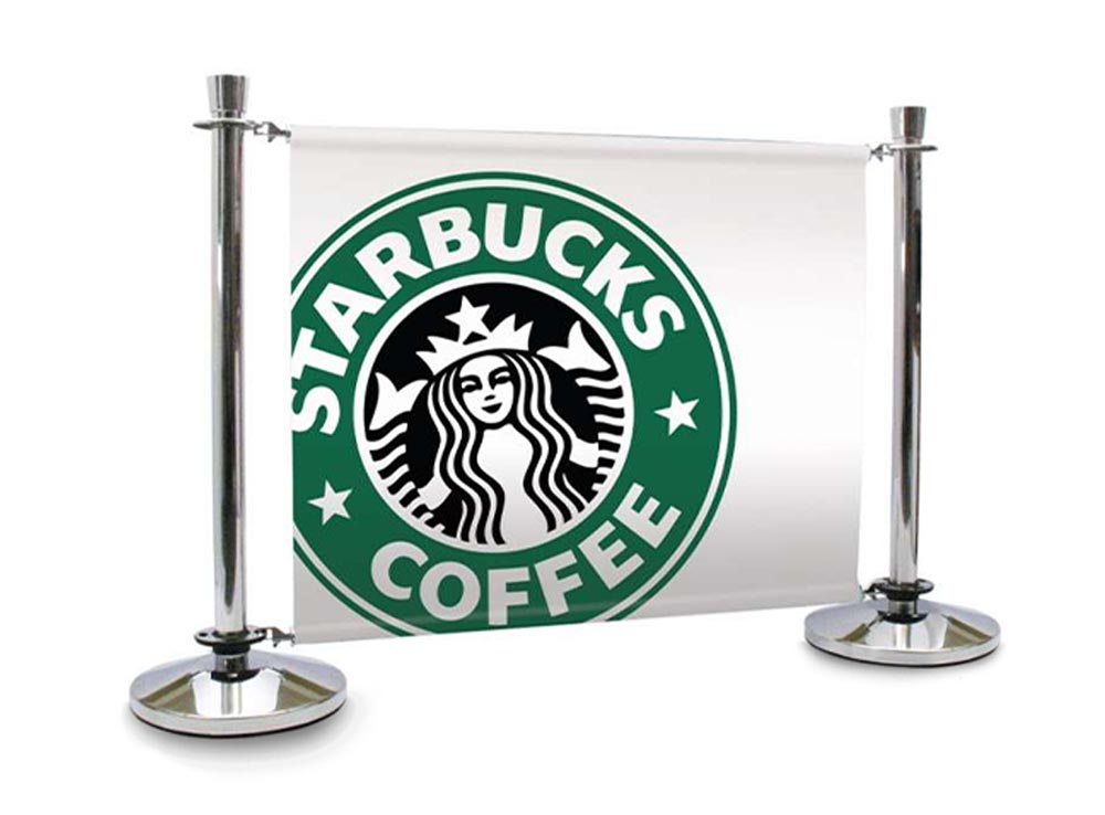 Barrière publicitaire trottoir