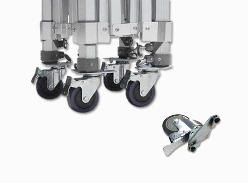 Roulettes tente exposition