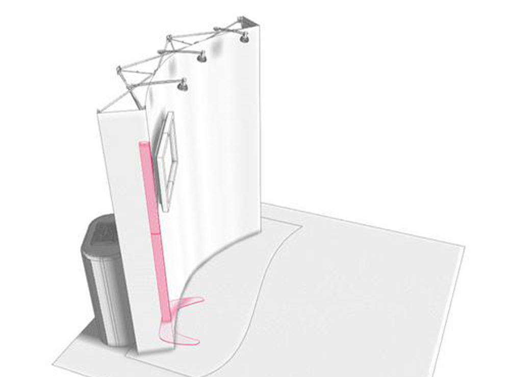 Support pour télévision sur stand d’exposition