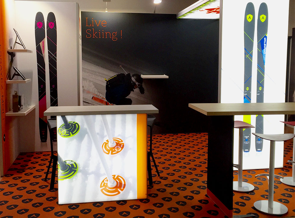 Comptoir modulaire lumineux en tissu