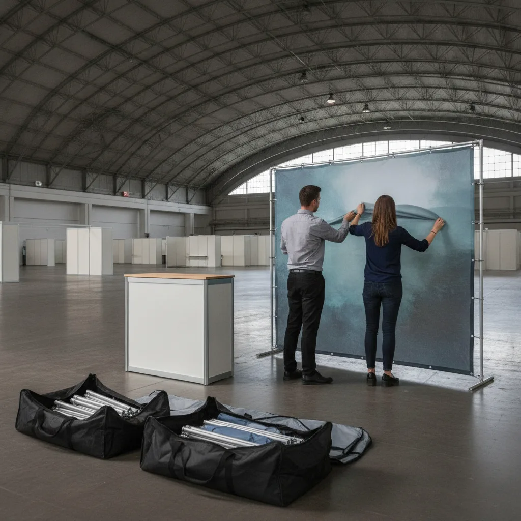 agencement circulation stand 9m²